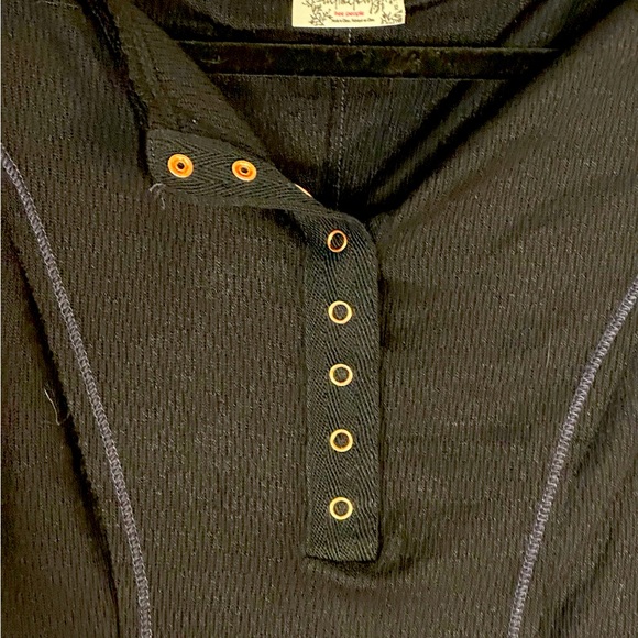 NWT FreePeople Black Long Sleeve One Piece with Snaps down Front Size XS - Picture 2 of 5